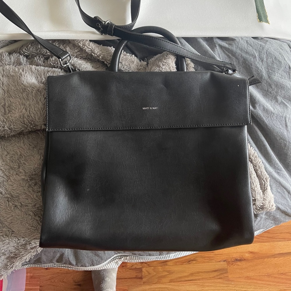 Mat & Nat Black Leather Bag